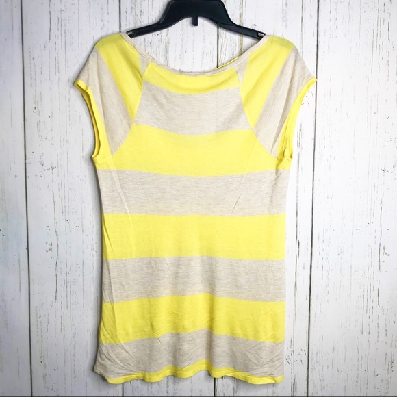 Two by Vince Camuto Yellow Stripe Top - Picture 8 of 8